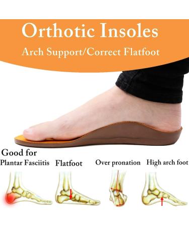 Women's Plantar Fasciitis Arch Support Insoles | Size K (6-8) | Kids Orthotic Inserts for Flat Feet | Relieve Heel & Foot Pain | Orange - Buy Online on GoSupps.com
