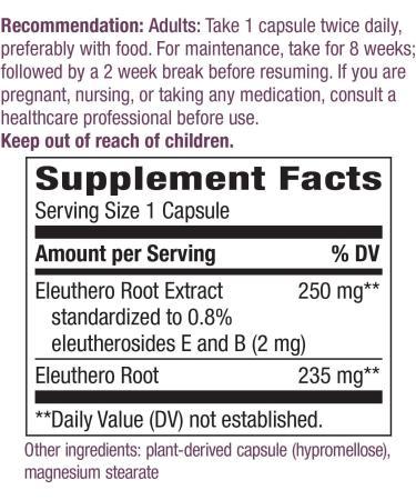 Nature's Way Siberian Eleuthero 250mg - 60 Vegan Capsules for Energy & Wellness - Buy Online on GoSupps.com