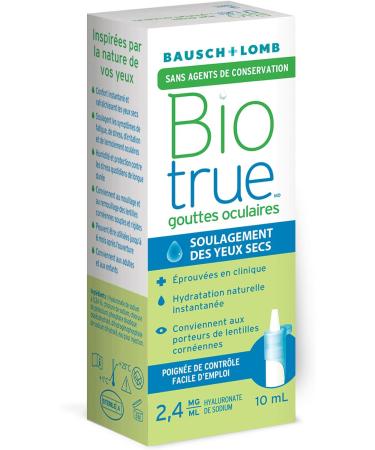 Biotrue Preservative Free Eye Drops for Dry Eyes Natural Moisturizer Hyaluronic Acid Lubricating Eye Drop for Long-Lasting Dry Eye Symptom Relief Preservative-Free MultiDose System 10mL Preservative Free 10 mL - Buy Online on GoSupps.com