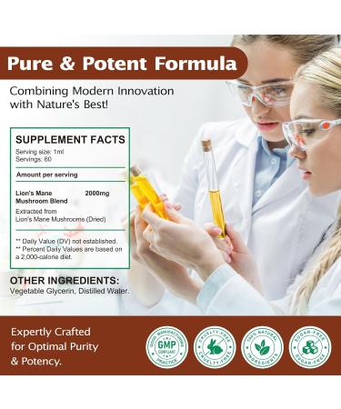 FSLHCY Lions Mane Liquid Drops - Lion's Mane Mushroom Supplement Brain Supplements for Memory and Focus Immune Support - No GMO Vegan Mushroom (4 oz) - Buy Online on GoSupps.com