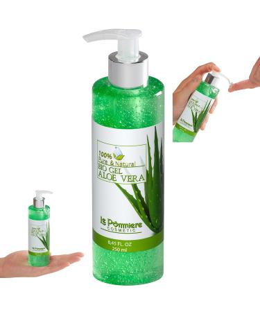 Le Pommiere - Bio Gel Aloe Vera 250ml - 100% PUR Natural Moisture Cream.Repairing sunburn.Soothes irritated skin after the shave & grow.For insect bites.face and body