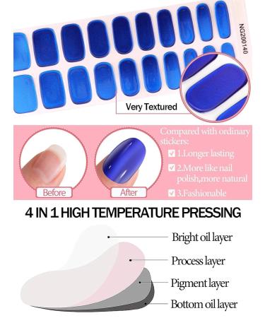 Kalolary Blue Gel Nail Strips - Metallic Chrome Full Wrap Nail Polish Stickers | Long Lasting Salon Quality | UV/LED Lamp Required - Buy Online on GoSupps.com