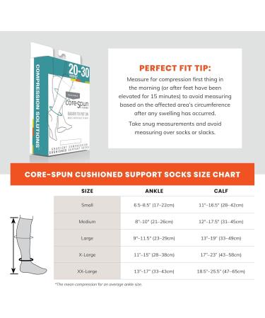 Core-Spun Padded Knee High Socks 20-30 mmHg - Large Black | Comfort & Compression for Every Step - Buy Online on GoSupps.com