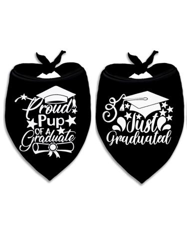 2 Pack Graduation Dog Cat Bandana Proud of Mom Graduation Bandana for Small Medium Large Dogs Pets Puppies (Proud of Pup Large) Proud of Pup Large