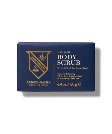 Caswell-Massey Heritage Body Scrub Bar Soap - Exfoliating Moisturizing Natural Soap for Men & Women - 6.4 Oz Scented Bath Bar for Face Body & Hands - Buy Online on GoSupps.com
