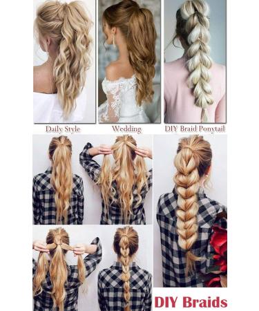 12 Inch Ombre Synthetic Ponytail Extension - Long Curly Clip-in Claw Hairpiece, Medium Brown - Buy Online on GoSupps.com