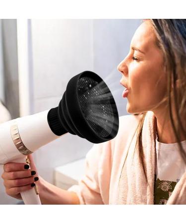 Pzuryhg Blow Dryer Attachment - Foldable Silicone Hair Dryer Nozzle Heat Resistant - Soft Blow Dryer Accessory Multifunctional Hair Styling Supplies for Girls black - Buy Online on GoSupps.com