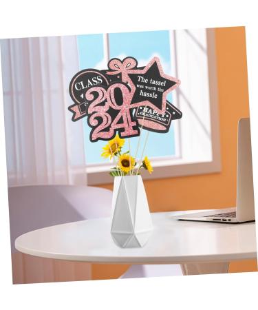 COOLHIYA 5 Packs Graduation Card Labels Tag Flower Vase Party Supplies Flower Container Diy Cards Graduation Party Layout Decor Flower Arrangement Ornaments Cake Props Paper Golden 16.00X13.70X0.10CM - Buy Online on GoSupps.com