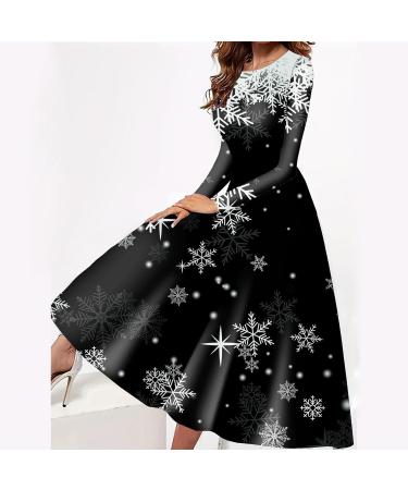 Hanxiulin Black Christmas Sweater Dress Slim Fit Mini Party Dress for Winter Festivities | Perfect Holiday Gift - Buy Online on GoSupps.com