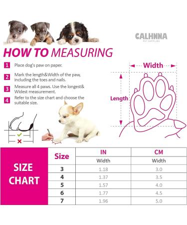 CALHNNA Dog Snow Boots for Small-Medium Dogs | Pink Anti-Slip Paw Protectors with Socks | Size-3 (Width 1.18) - Buy Online on GoSupps.com