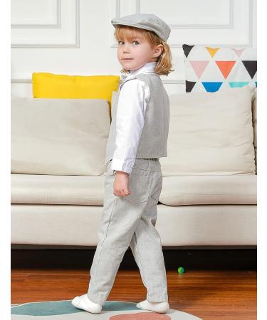 Mint Green Baby Boys Herringbone Tweed Suit Set 4pcs Wedding Outfit 1-4 Years Light Grey 18-24 Months - Buy Online on GoSupps.com