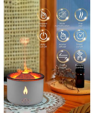 SEAAN Volcano Jellyfish Mist Humidifier 360ml Pro - Pulsating/Continuous Modes, Dual Night Light, Remote Control - Ideal for Bedroom - Buy Online on GoSupps.com
