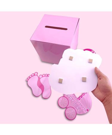 Adorox 3D Baby Shower Wishing Well Card Box - Pink Decoration for Girl - International Shipping Available - Buy Online on GoSupps.com