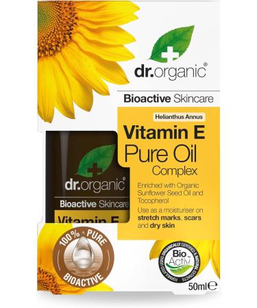 Dr Organic Vitamin E Oil 50ml - Natural, Vegan, Cruelty-Free | Paraben & SLS Free - Buy Online on GoSupps.com