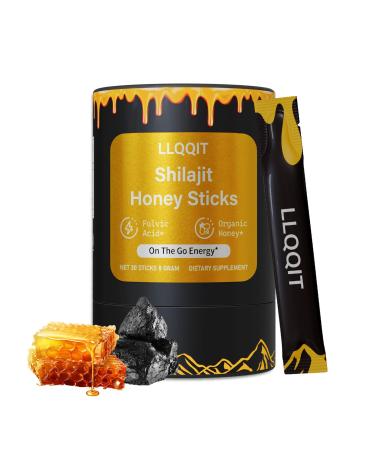 Pure of Himalayan of Shilajit of Honey Sticks with Organic & Saffron 85+ Trace Minerals 75%+ Fulvic Acid 30 Count | Natural Energy & Immunity Booster | Easy Single-Use Packets