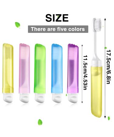 VAIIEYO 5-Pack Folding Travel Toothbrush Set | Soft Portable Toothbrushes with Case for Travel Camping & Home - Buy Online on GoSupps.com