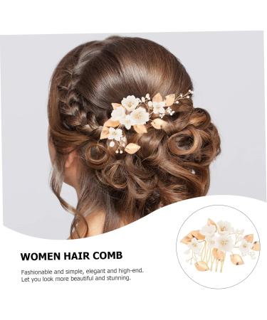 FRCOLOR 1pc White Bridal Comb Ceramics Decorate Bride Alloy - Buy Online on GoSupps.com