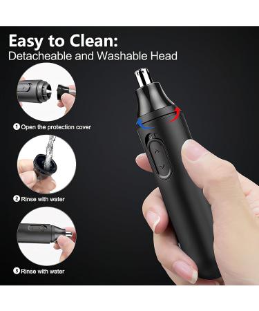 MeNo Ear and Nose Hair Trimmer Clipper Professional Painless Eyebrow & Facial Hair Trimmer for Men Women Battery-Operated Trimmer with IPX7 Waterproof Dual Edge Blades for Easy Cleansing Black (A) - Buy Online on GoSupps.com