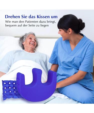 Tuuthwt U-Shaped Cushion - Patient Turn Device for Bedbound Care | Anti-Decubitus Flannel & PU Leather Support for Paralyzed Seniors - Buy Online on GoSupps.com