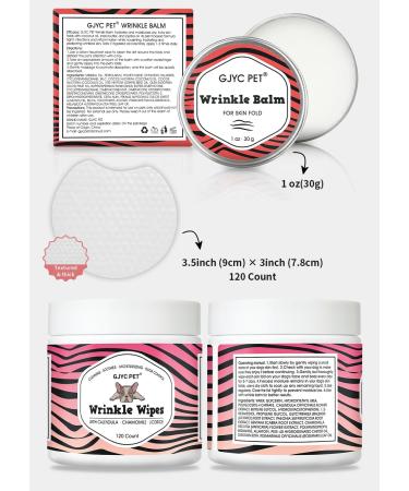 Shop GJYC PET Folding Care Set for Bulldogs & Pugs | Wrinkle & Tear Stain Cleaning Towels Balm & Care Essentials - 1 oz + 120 Count - Buy Online on GoSupps.com