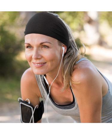 Carede Sweat Band Headbands for Women and Men - Non Slip Wide Headbands for Yoga, Running, Workout - Pack of 6 Black and Grey Fashion Hair Bands - Ideal for Thick Hair and Bike Helmets - Buy Online on GoSupps.com