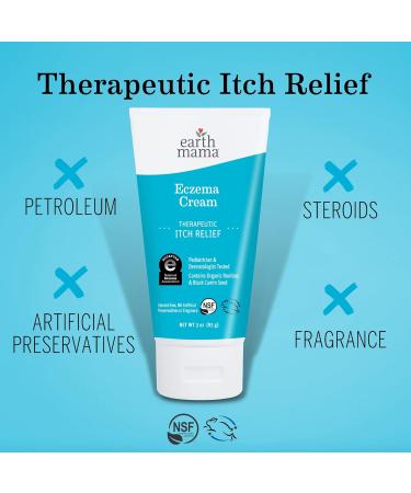 Earth Mama Eczema Cream | Therapeutic Itch Relief Moisturizer for Rashes, Bug Bites & Poison Ivy | Steroid-Free Skincare 3-oz Tube - Buy Online on GoSupps.com