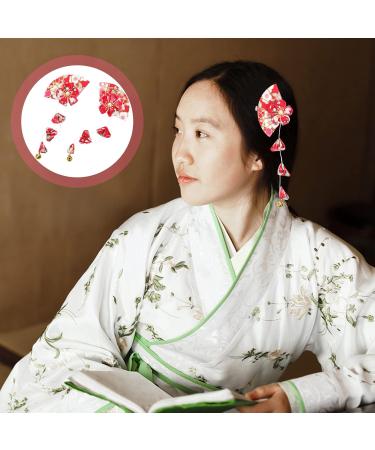 1 Pair Fan Hanfu Hairpin Kimono Hair Accessories Kimono Flower Hair Fan Barrette Clip Flower Barrettes Vintage Tassel Hairpins Hair Ornament The Flowers Metal Japan Misss1 - Buy Online on GoSupps.com