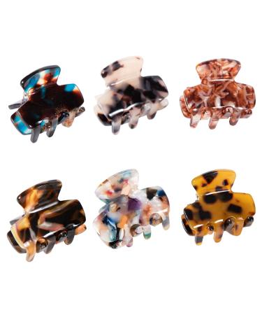 TSLINC 6 pieces of hair clips small hair clips for medium and thin hair non-slip hair singers made of pine tortoise cellulose acetate hair clips for women and girls brown leopards - Buy Online on GoSupps.com