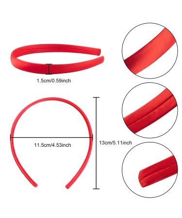 Duufin 30-Piece Satin Craft Headbands for Girls and Women - 30 Colors Multicolored - DIY 1.5cm Plain Headband Set - Buy Online on GoSupps.com