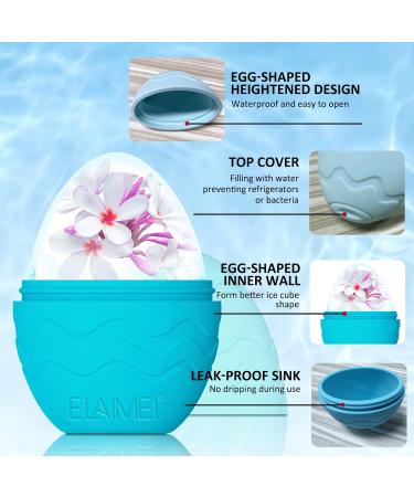 Buy Silicone Egg Shape Ice Roller - Reusable Face Care Massager for Puffy Eyes & Tightening Skin | Soothing Facial Treatment Tool (Blue - Buy Online on GoSupps.com