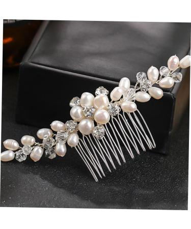 Ipetboom Rhinestone Bridal Comb Bridal Pearl Comb Wedding Hair Clip Bridal Hair Combs Irish Accessories for Women Tiara Wedding Hair Comb Bride Decorate Abs European and American - Buy Online on GoSupps.com