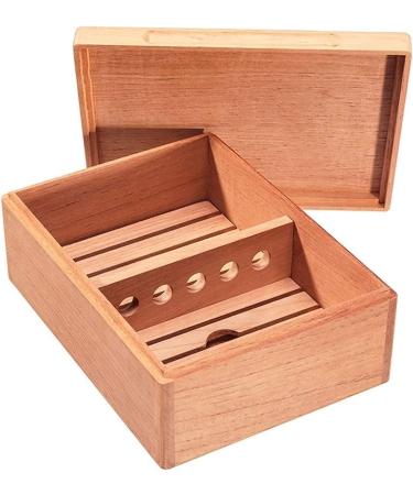 Humidor 50 Cigars Brown with Hygrometer and Humidifier -Convenient Out Box - Buy Online on GoSupps.com