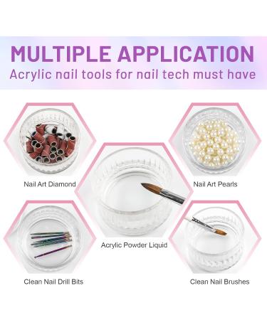 BQAN 60ML Round Crystal Dappen Dish with Lid | Acrylic Liquid Holder for Nail Powder | Monomer Acrylic Nail Decor - Buy Online on GoSupps.com