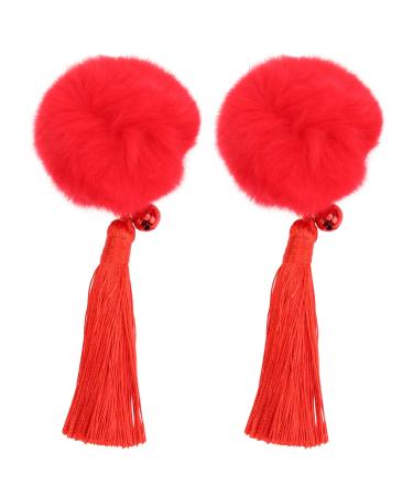 FOYTOKI 1 Pair Children's Hair Accessories Tassel Headwear Chinese ' Headdress Hair Clip Chinese Clothing Bow Headdress New Year Girl Hair Clip Hair Loop