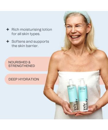 Moisturising Body Cream with Shea & Vitamin E - Nourishing & Hydrating Body Lotion - Skin Barrier Strengthening Body Moisturiser for Women & Men - Vegan - Dermatologically Tested - Indy Beauty - 400ml - Buy Online on GoSupps.com