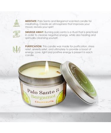 Chandelita Fragrance Candle | Palo Santo & Bergamot - Natural Aromatherapy Candle with Essential Oils & Soy Wax for Meditation & Chakra Healing - Buy Online on GoSupps.com