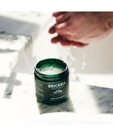 Brickell Men's Natural Exfoliating Face Scrub - Organic Facial Scrub with Jojoba Beads, Coffee Extract, Pumice - 4 oz Scented - For Deep Cleansing and Renewal - Buy Online on GoSupps.com