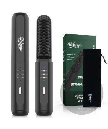 Beard Straightener Comb for Men REHOYO Electric Hair Straightener Beard Brush Black - Buy Online on GoSupps.com