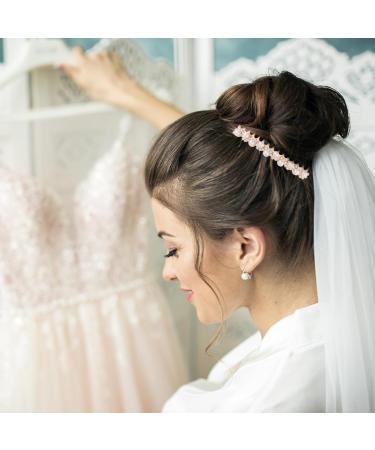 2 Pieces Pearl Hair Side Comb 15 Teeth Decorative Hair Combs Side Pearl Rhinestone Crystal Bridal Wedding Comb Hair Accessories for Women and Girls - Buy Online on GoSupps.com