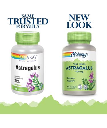 Solaray Astragalus Root 400mg | Immune & Stress Support | Adaptogen Herb | 180 VegCaps - Buy Online on GoSupps.com
