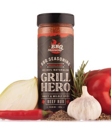 BBQ Moments Steak Seasoning Beef Rub Barbecue Dry Rub For Beef Steak Jerky Brisket BBQ Seasonings And Spices For Grilling 300g (10.58 Oz) 2-Beef Rub - Buy Online on GoSupps.com