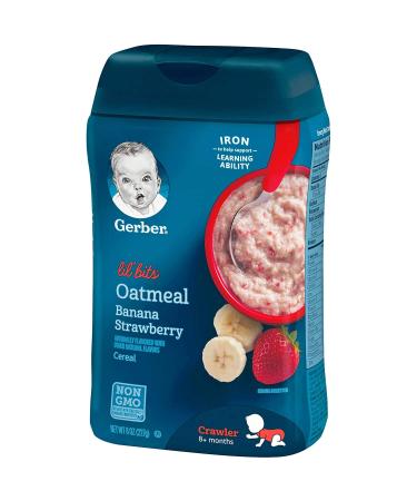 Gerber Lil' Bits Baby Cereal Oatmeal Banana Strawberry 8 oz (Pack of 2) - Buy Online on GoSupps.com