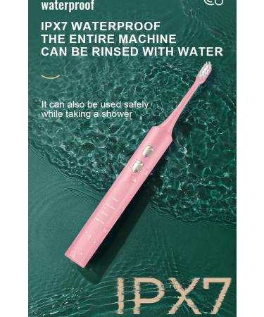 Sonic Electric Toothbrush for Adults - 2 Brush Heads Wireless Fast Charge 4 Modes Pink - International Shipping Available - Buy Online on GoSupps.com