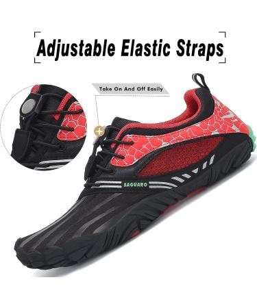 SAGUARO Barefoot Trail Running Shoes | Wide Toe Box | Zero Drop Sole | 12.5 Women/10.5 Men | Persian Red - Buy Online on GoSupps.com