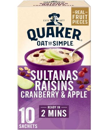 Quaker Indulgent Variety Flavour Sachets | Golden Syrup | Cinnamon | Sultanas Raisins Cranberry & Apple | (30 Sachets Total) - Buy Online on GoSupps.com