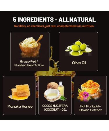 Marroomi Tallow Honey Balm Advanced Beef Tallow for Skin Marroomi Organic Grass-Fed Beef Tallow Balm With Raw Honey Natural Soothing Moisturizing Anti-Aging Suitable for All Skin Types (1 Bottle) - Buy Online on GoSupps.com