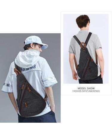 KL928 Canvas Sling Bag - Versatile Backpack for Men & Women | Ideal for Hiking Cycling Travel | Adjustable Shoulder Belt - 6881 Black - Buy Online on GoSupps.com