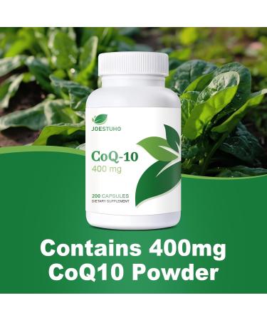 JOESTUHO CoQ10 400mg Supplement High Absorption Coenzyme Q10 for Energy Support Non-GMO Gluten-Free 200 Capsules - Buy Online on GoSupps.com