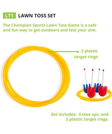 Champion Sports Lawn Darts for Kids - Safe Plastic Dart & Target Ring Set - Indoor & Outdoor Classic Toss Game & Backyard Party Toy in Blue - Buy Online on GoSupps.com