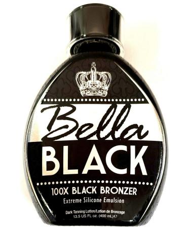 Bella Black 100X Bronzer Tanning Lotion  Premium Tanning Bed Lotion with Extreme Silicone Emulsion and Banana Fruit Extract  Instant Results  Dark Tanning Lotion for Indoor Tanning Beds - 13.5oz